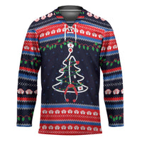 Merry Christmas Nurse Hockey Jersey Stethoscope Tree Nurses and Medical Workers - Wonder Print Shop