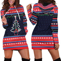 Merry Christmas Nurse Hoodie Dress Stethoscope Tree Nurses and Medical Workers - Wonder Print Shop
