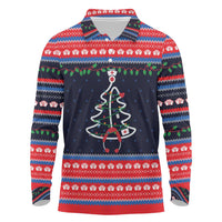 Merry Christmas Nurse Long Sleeve Polo Shirt Stethoscope Tree Nurses and Medical Workers - Wonder Print Shop