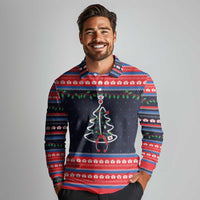 Merry Christmas Nurse Long Sleeve Polo Shirt Stethoscope Tree Nurses and Medical Workers - Wonder Print Shop