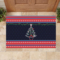Merry Christmas Nurse Rubber Doormat Stethoscope Tree Nurses and Medical Workers - Wonder Print Shop