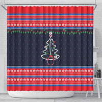 Merry Christmas Nurse Shower Curtain Stethoscope Tree Nurses and Medical Workers - Wonder Print Shop