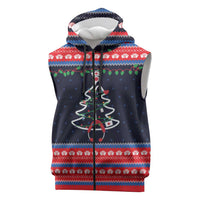 Merry Christmas Nurse Sleeveless Zip Hoodie Stethoscope Tree Nurses and Medical Workers - Wonder Print Shop