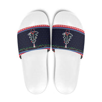 Merry Christmas Nurse Slide Sandals Stethoscope Tree Nurses and Medical Workers - Wonder Print Shop