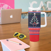 Merry Christmas Nurse Tumbler With Handle Stethoscope Tree Nurses and Medical Workers - Wonder Print Shop