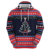 Merry Christmas Nurse Zip Hoodie Stethoscope Tree Nurses and Medical Workers - Wonder Print Shop