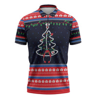 Merry Christmas Nurse Zipper Polo Shirt Stethoscope Tree Nurses and Medical Workers - Wonder Print Shop