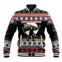 Funny Bigfoot Christmas Baseball Jacket Xmas Holiday Patterns - Wonder Print Shop