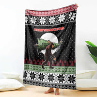 Funny Bigfoot Christmas Blanket Xmas Holiday Patterns - Wonder Print Shop