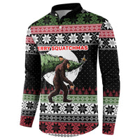 Funny Bigfoot Christmas Button Sweatshirt Xmas Holiday Patterns - Wonder Print Shop