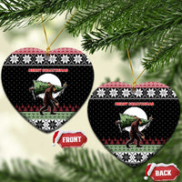 Funny Bigfoot Christmas Ceramic Ornament Xmas Holiday Patterns - Wonder Print Shop