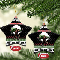 Funny Bigfoot Christmas Ceramic Ornament Xmas Holiday Patterns - Wonder Print Shop