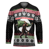 Funny Bigfoot Christmas Hockey Jersey Xmas Holiday Patterns - Wonder Print Shop