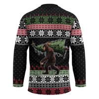 Funny Bigfoot Christmas Hockey Jersey Xmas Holiday Patterns - Wonder Print Shop