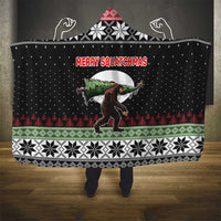 Funny Bigfoot Christmas Hooded Blanket Xmas Holiday Patterns - Wonder Print Shop
