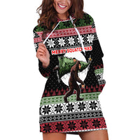 Funny Bigfoot Christmas Hoodie Dress Xmas Holiday Patterns - Wonder Print Shop