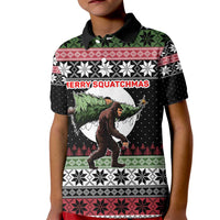 Funny Bigfoot Christmas Kid Polo Shirt Xmas Holiday Patterns - Wonder Print Shop