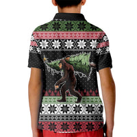 Funny Bigfoot Christmas Kid Polo Shirt Xmas Holiday Patterns - Wonder Print Shop