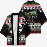 Funny Bigfoot Christmas Kimono Xmas Holiday Patterns - Wonder Print Shop