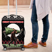Funny Bigfoot Christmas Luggage Cover Xmas Holiday Patterns - Wonder Print Shop