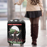 Funny Bigfoot Christmas Luggage Cover Xmas Holiday Patterns - Wonder Print Shop