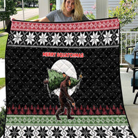 Funny Bigfoot Christmas Quilt Xmas Holiday Patterns - Wonder Print Shop