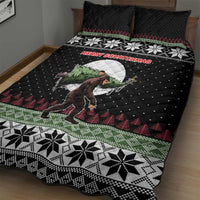 Funny Bigfoot Christmas Quilt Bed Set Xmas Holiday Patterns - Wonder Print Shop