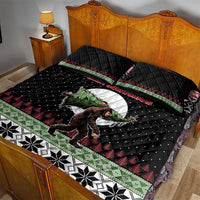 Funny Bigfoot Christmas Quilt Bed Set Xmas Holiday Patterns - Wonder Print Shop
