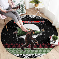 Funny Bigfoot Christmas Round Carpet Xmas Holiday Patterns - Wonder Print Shop