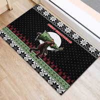 Funny Bigfoot Christmas Rubber Doormat Xmas Holiday Patterns - Wonder Print Shop