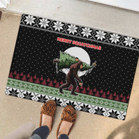 Funny Bigfoot Christmas Rubber Doormat Xmas Holiday Patterns - Wonder Print Shop