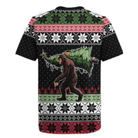 Funny Bigfoot Christmas Rugby Jersey Xmas Holiday Patterns - Wonder Print Shop