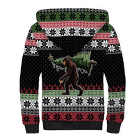 Funny Bigfoot Christmas Sherpa Hoodie Xmas Holiday Patterns - Wonder Print Shop