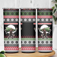 Funny Bigfoot Christmas Skinny Tumbler Xmas Holiday Patterns - Wonder Print Shop