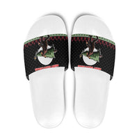 Funny Bigfoot Christmas Slide Sandals Xmas Holiday Patterns - Wonder Print Shop