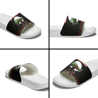 Funny Bigfoot Christmas Slide Sandals Xmas Holiday Patterns - Wonder Print Shop