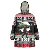 Funny Bigfoot Christmas Wearable Blanket Hoodie Xmas Holiday Patterns - Wonder Print Shop