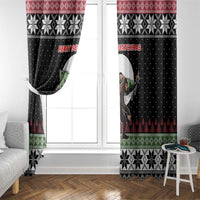Funny Bigfoot Christmas Window Curtain Xmas Holiday Patterns - Wonder Print Shop