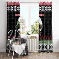 Funny Bigfoot Christmas Window Curtain Xmas Holiday Patterns - Wonder Print Shop