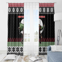 Funny Bigfoot Christmas Window Curtain Xmas Holiday Patterns - Wonder Print Shop