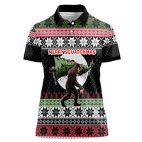 Funny Bigfoot Christmas Women Polo Shirt Xmas Holiday Patterns - Wonder Print Shop