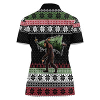 Funny Bigfoot Christmas Women Polo Shirt Xmas Holiday Patterns - Wonder Print Shop