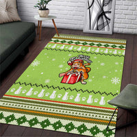 Funny Cat Merry Christmas Area Rug Xmas Holiday Patterns - Wonder Print Shop