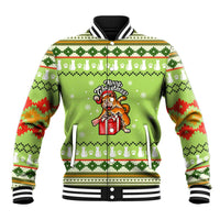 Funny Cat Merry Christmas Baseball Jacket Xmas Holiday Patterns - Wonder Print Shop