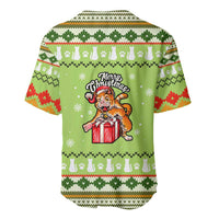 Funny Cat Merry Christmas Baseball Jersey Xmas Holiday Patterns - Wonder Print Shop