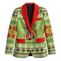 Funny Cat Merry Christmas Blazer Xmas Holiday Patterns - Wonder Print Shop