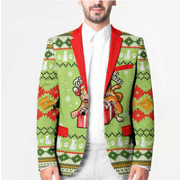 Funny Cat Merry Christmas Blazer Xmas Holiday Patterns - Wonder Print Shop