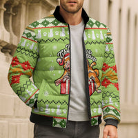 Funny Cat Merry Christmas Bomber Puffer Jacket Xmas Holiday Patterns - Wonder Print Shop