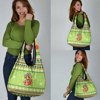 Funny Cat Merry Christmas Grocery Bag Xmas Holiday Patterns - Wonder Print Shop