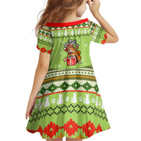 Funny Cat Merry Christmas Kid Short Sleeve Dress Xmas Holiday Patterns - Wonder Print Shop